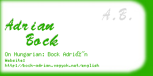 adrian bock business card